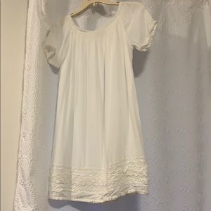LOFT Off the shoulder white eyelet dress